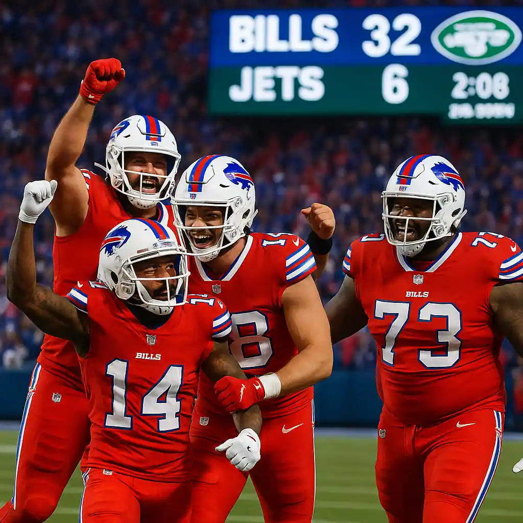 Bill Celebrating Victory Against New York Jets